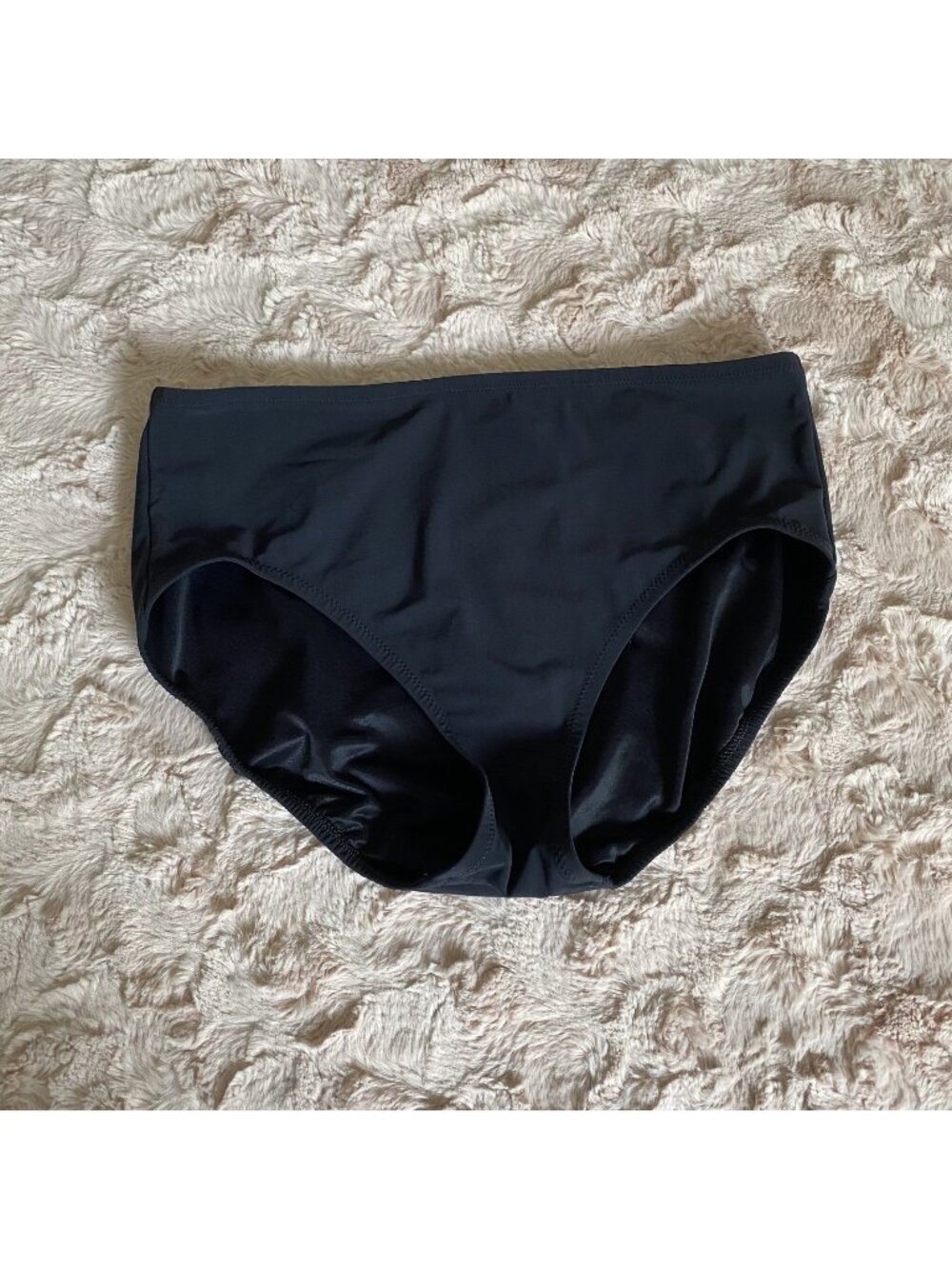 Lands End Womens 10 Black High Waisted Bikini Swim Bottoms